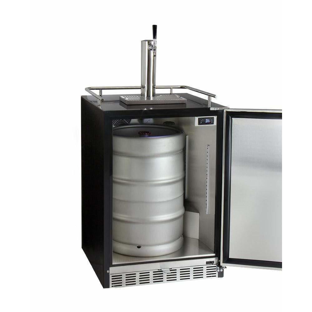 Kegco 24" Wide Single Tap Stainless Steel Built-In Digital Left Hinge with Kit Kegerator HK38BSU-L-1 Wine Coolers Empire