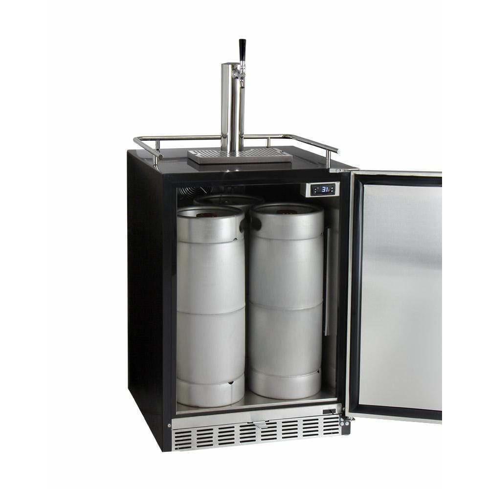 Kegco 24" Wide Single Tap Stainless Steel Built-In Digital Left Hinge with Kit Kegerator HK38BSU-L-1 Wine Coolers Empire