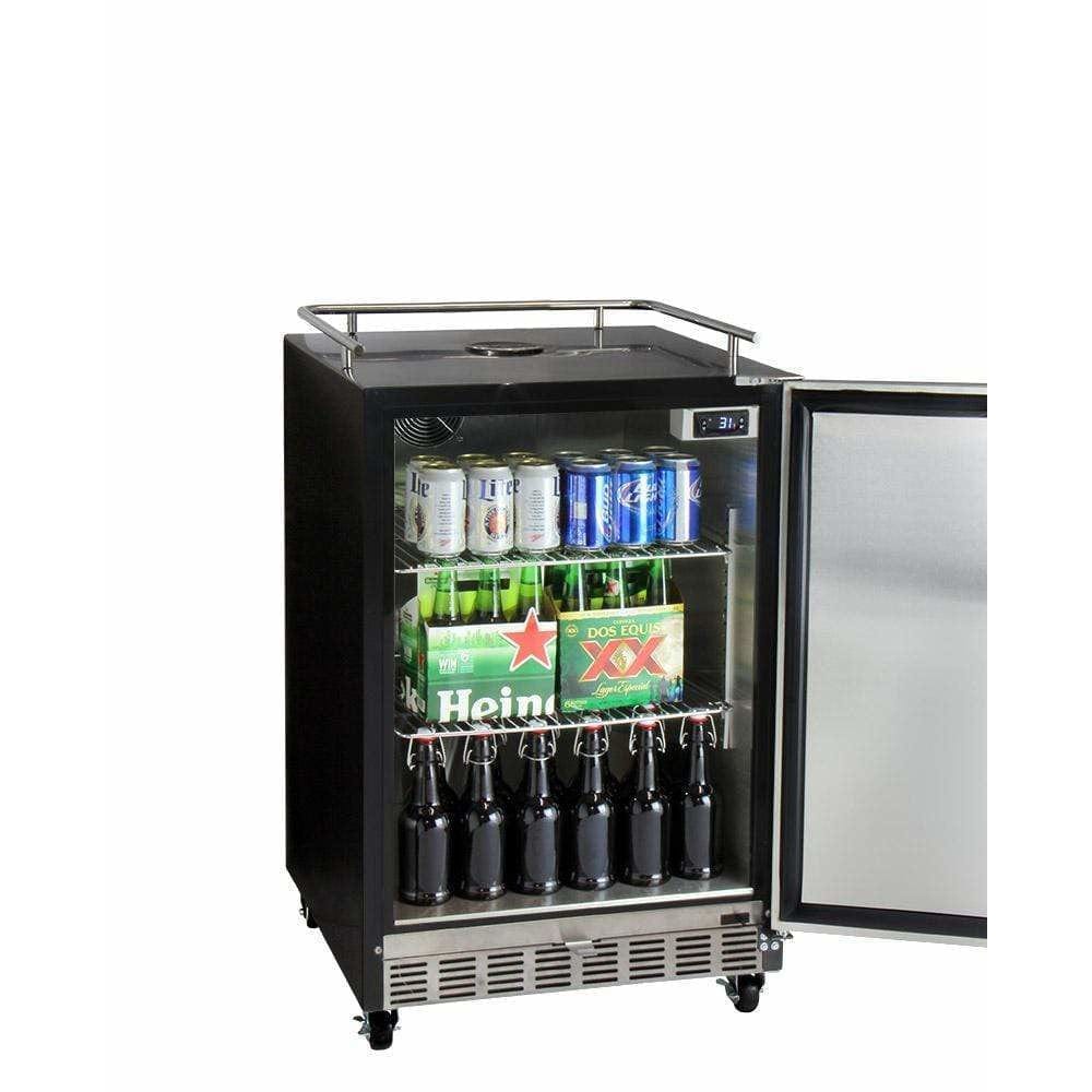Kegco 24" Wide Single Tap Stainless Steel Built-In Right Hinge Digital with Kit Kegerator HK38BSC-1 Wine Coolers Empire