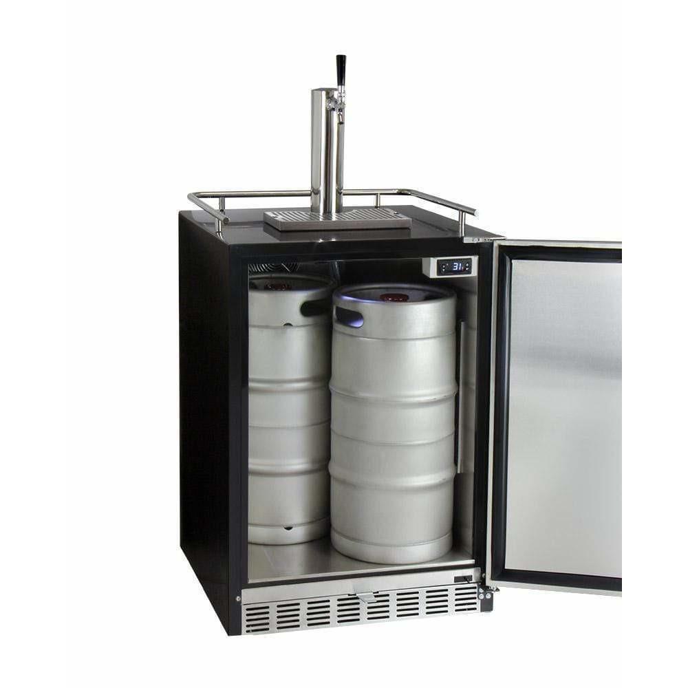 Kegco 24" Wide Single Tap Stainless Steel Built-In Right Hinge with Kit Kegerator HK38BSU-1 Wine Coolers Empire