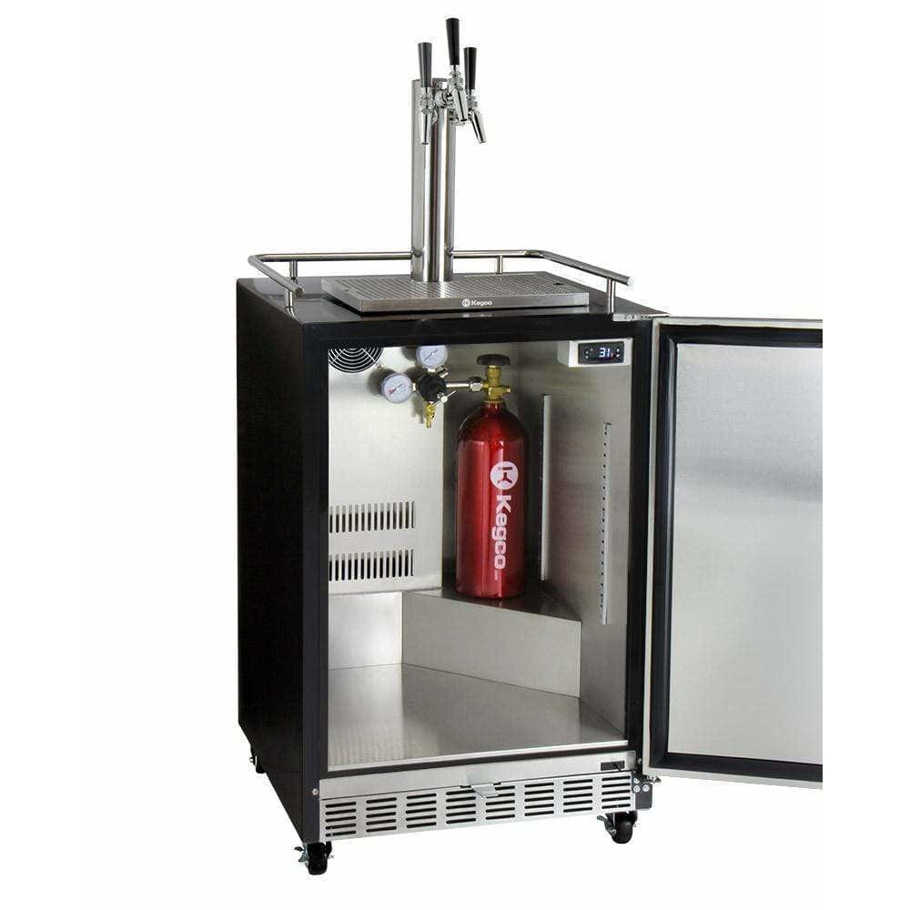 Kegco 24" Wide Triple Tap All Stainless Steel Built-In with Kit Kegerator HK38BSC-3 Wine Coolers Empire