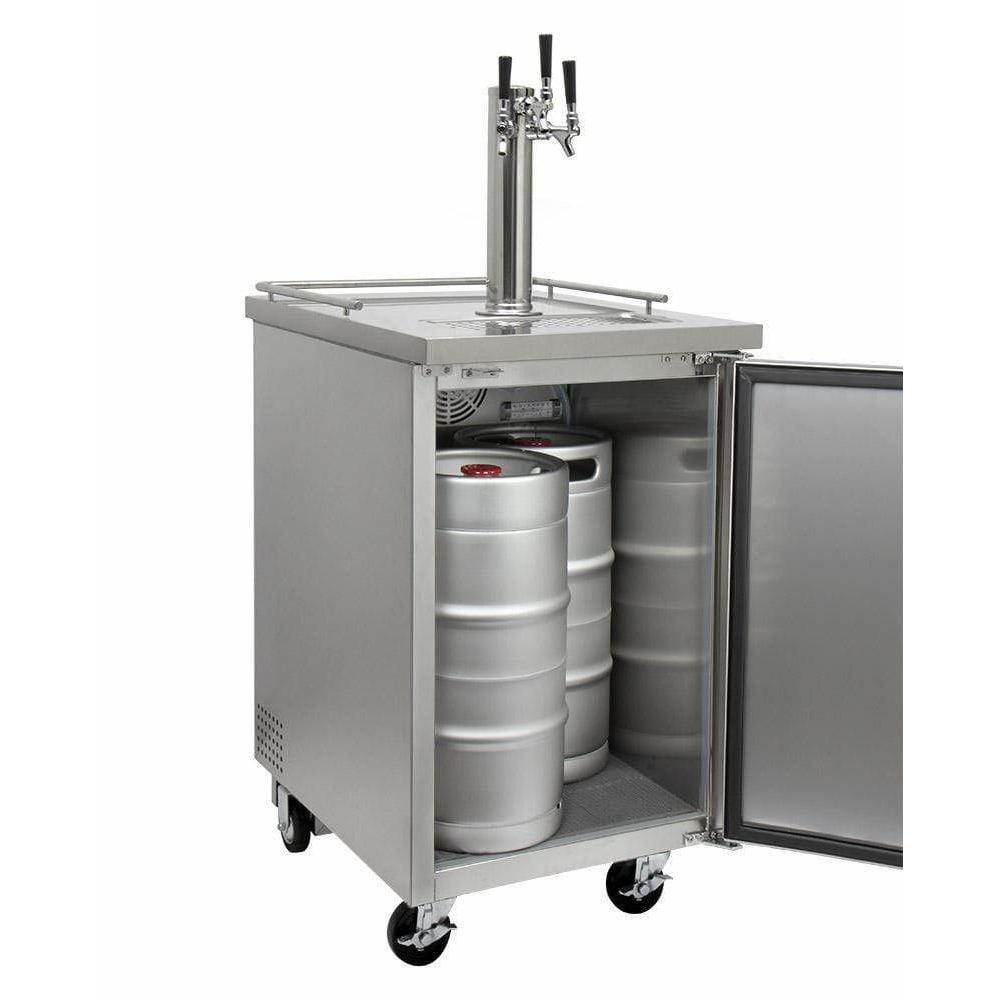 Kegco 24" Wide Triple Tap All Stainless Steel Kegerator XCK-1S-3 Wine Coolers Empire