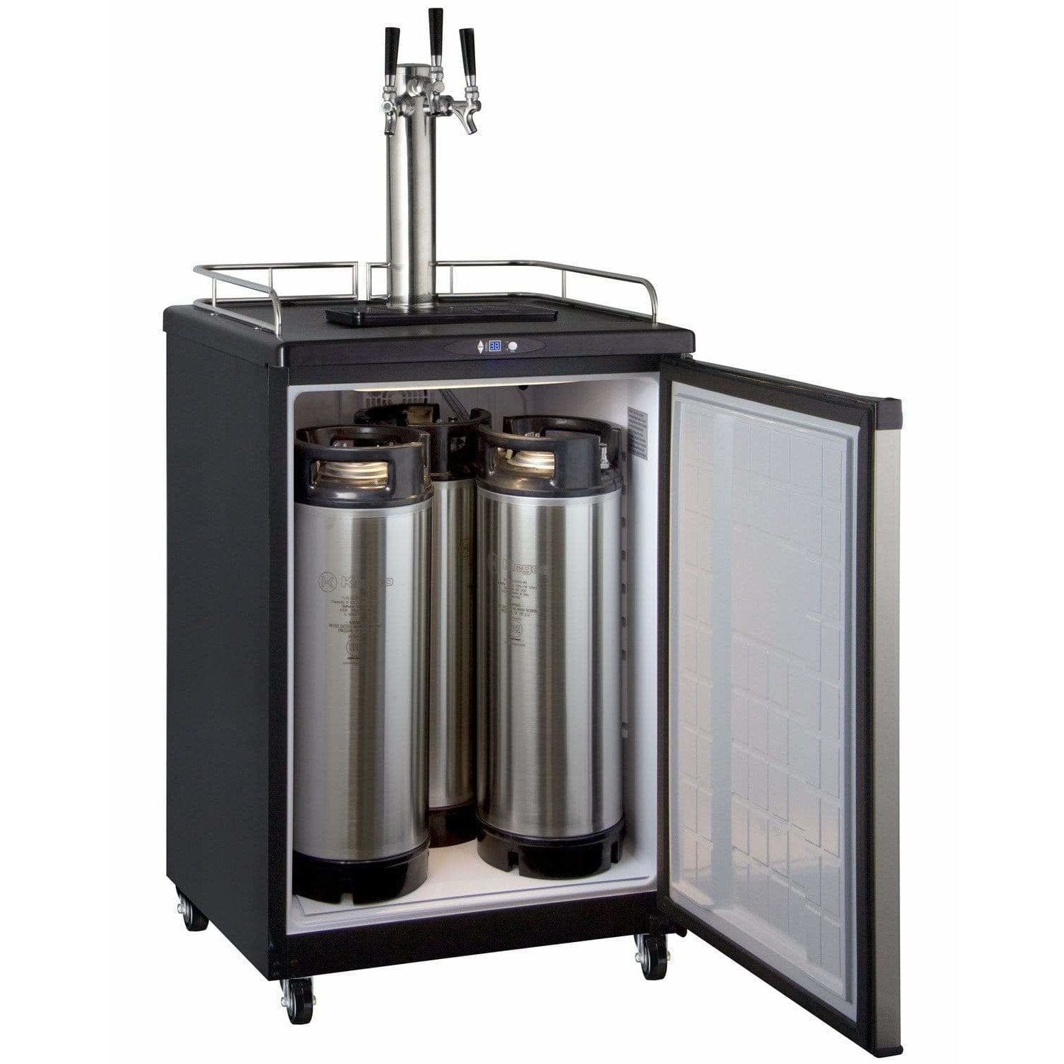 Kegco 24" Wide Triple Tap Stainless Steel Home Brew Kegerator HBK163S-3 Wine Coolers Empire