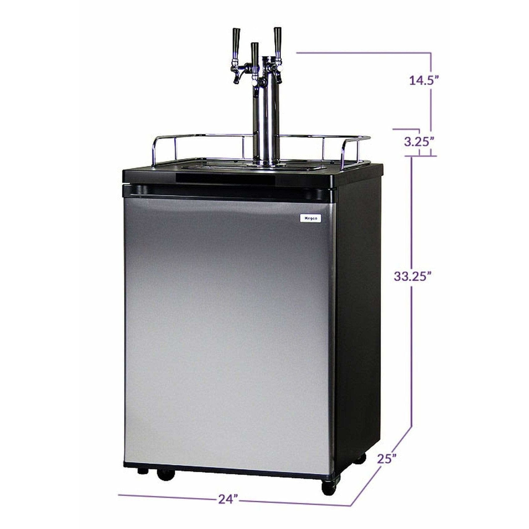 Kegco Home Brew- Black Cabinet and Stainless Steel Door Home Brew Kegerator HBK209S-3K Wine Coolers Empire