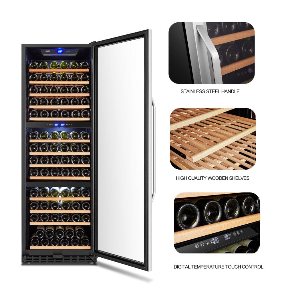 Lanbo 149 Bottles Triple Zone Stainless Steel Wine Coolers LW144T  - Lanbo | Wine Coolers Empire - Trusted Dealer