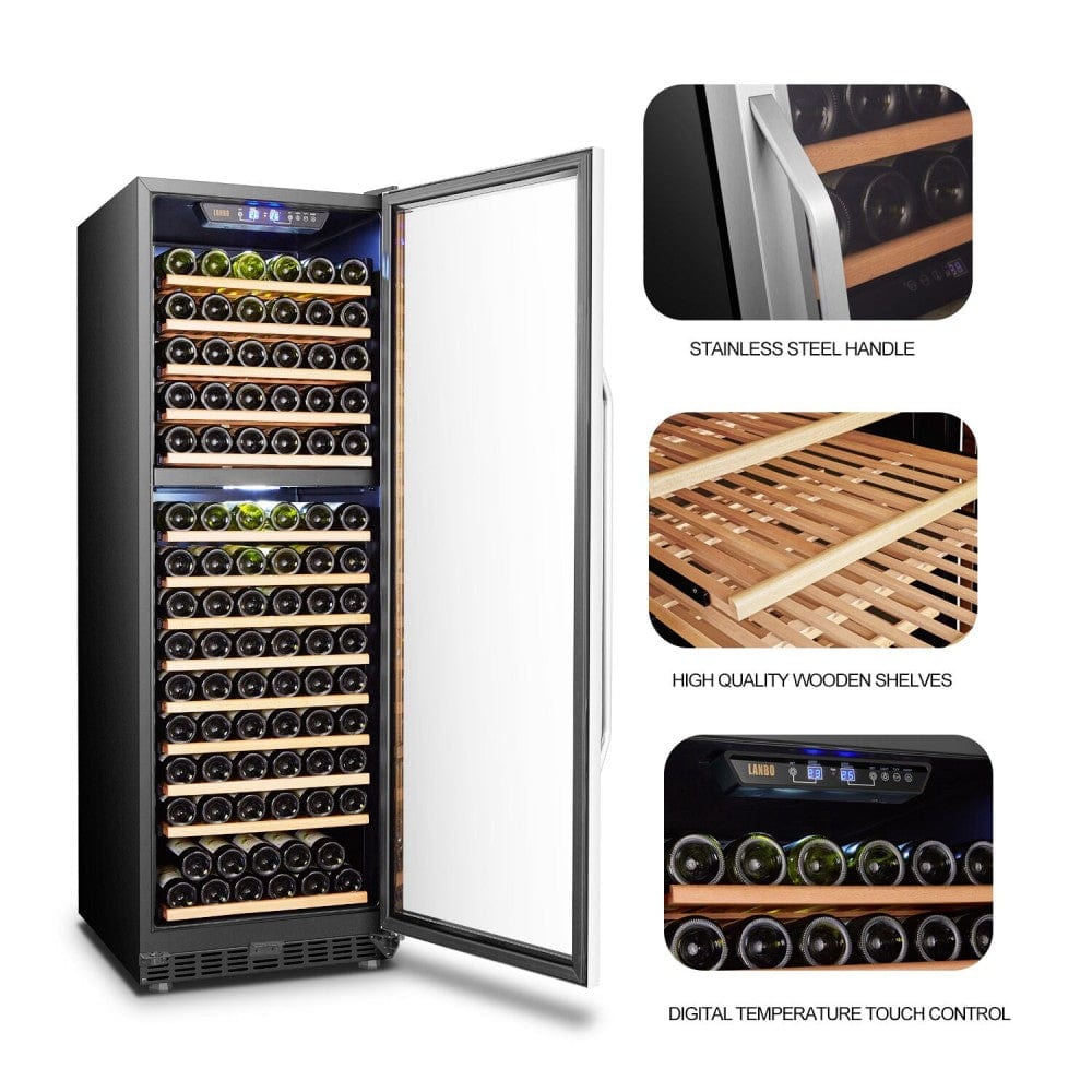 Lanbo 160 Bottles Dual Zone Stainless Steel Wine Coolers LW165D - Lanbo | Wine Coolers Empire - Trusted Dealer