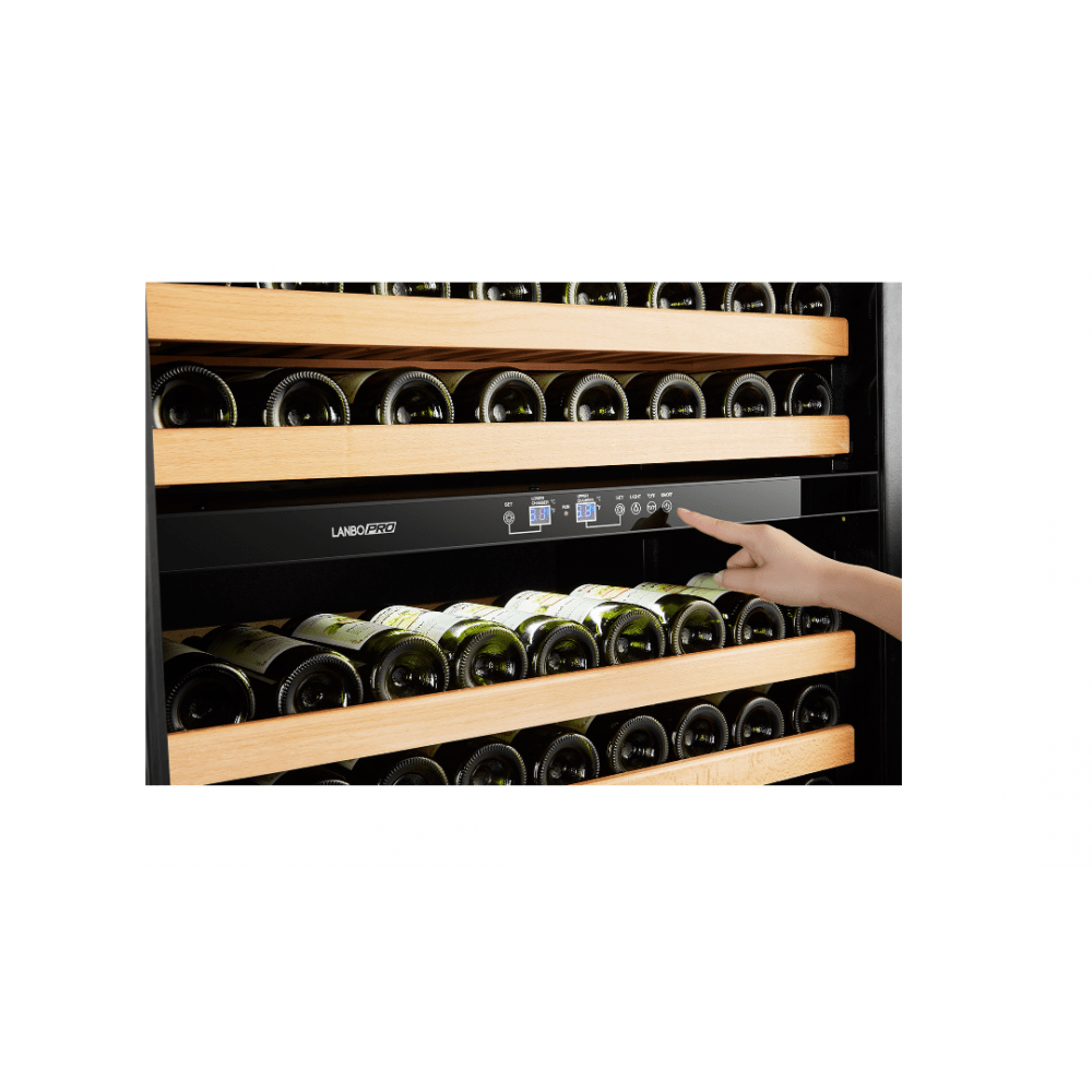 Lanbo 287 Bottles Dual Black French Door Wine Coolers LP328D - Lanbo | Wine Coolers Empire - Trusted Dealer