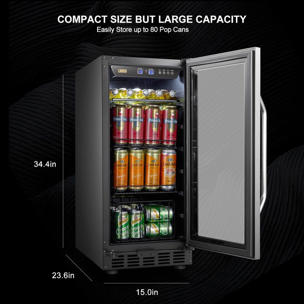 Lanbo 70 Cans Stainless Steel Beverage Coolers LB80BC - Lanbo | Wine Coolers Empire - Trusted Dealer