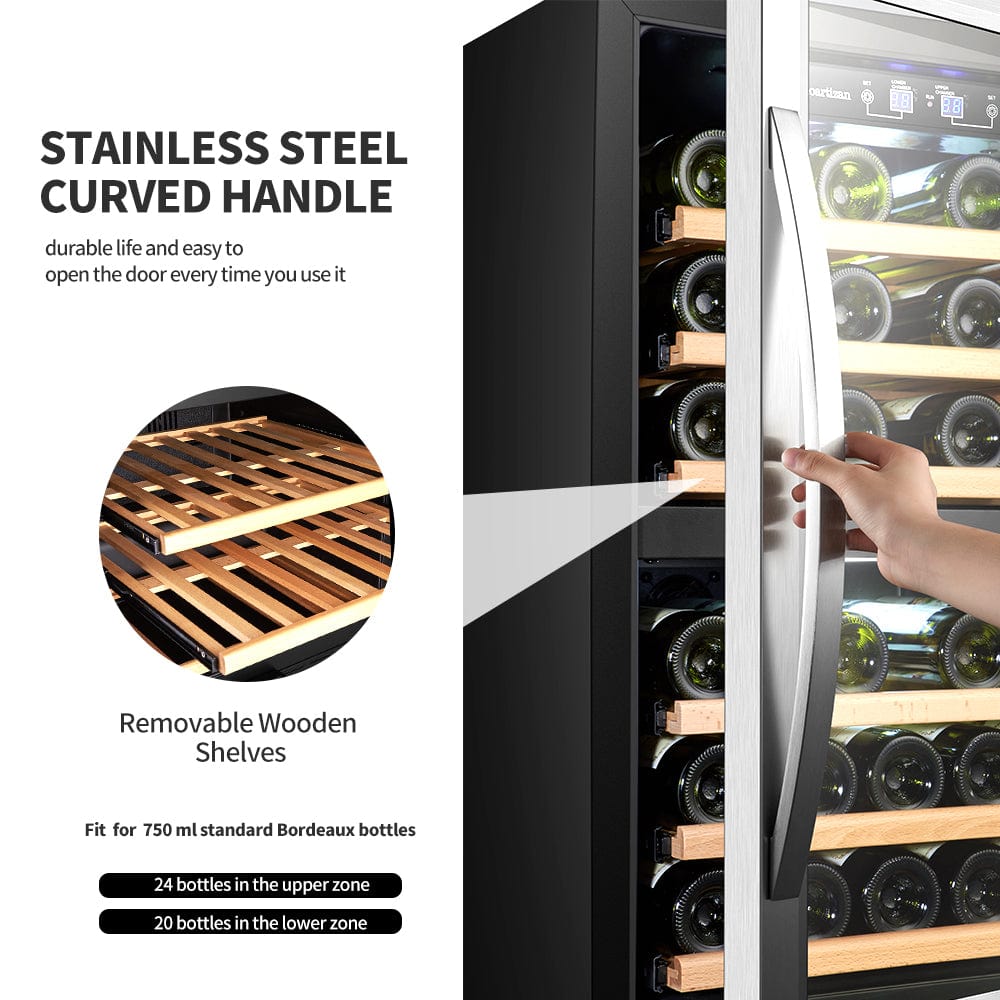 Sinoartizan 44 Bottles Dual Zone Stainless Steel Wine Coolers ST-54D Wine Coolers Empire