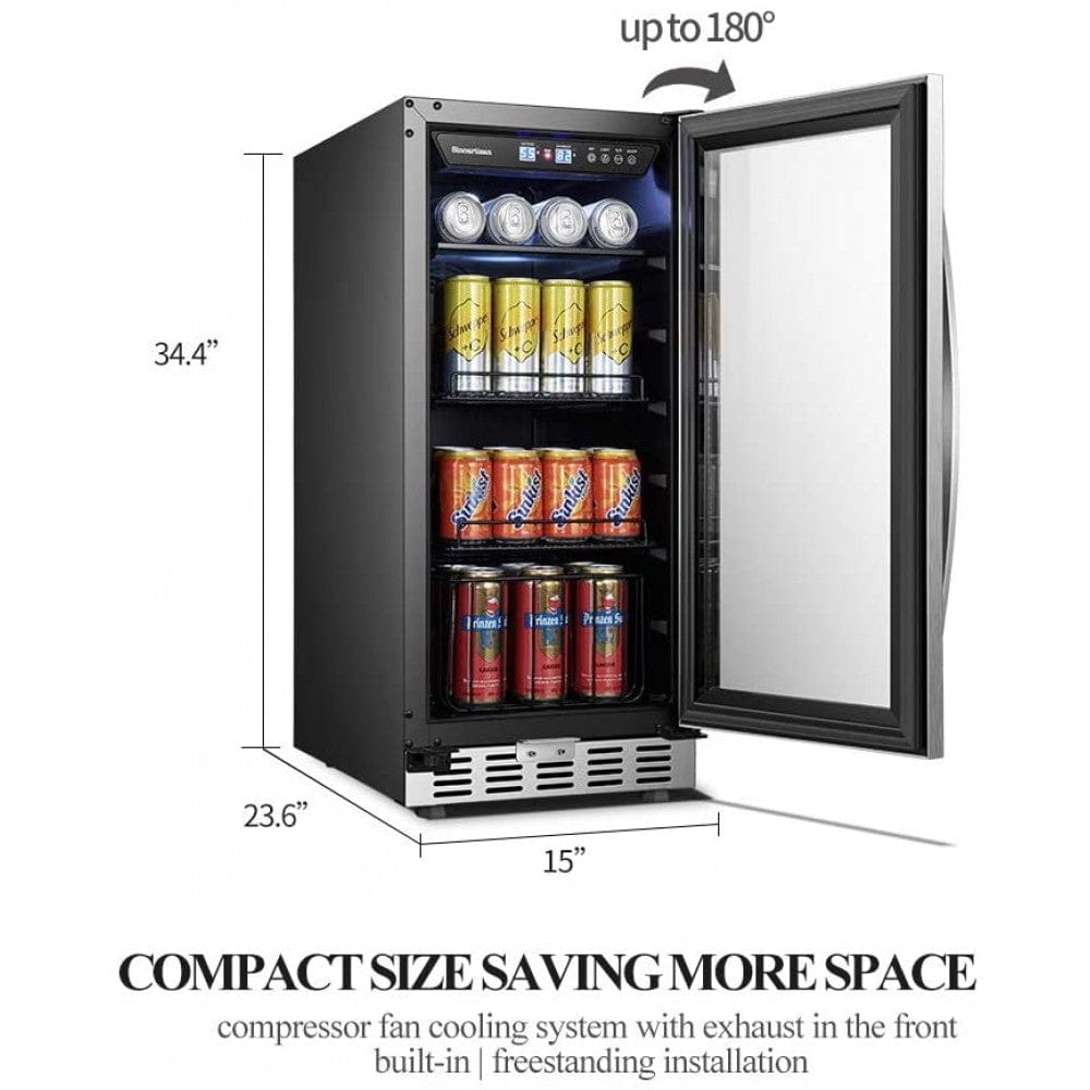 Sinoartizan 70 Cans Single Zone Stainless Steel Beverage Coolers ST-33BC Wine Coolers Empire