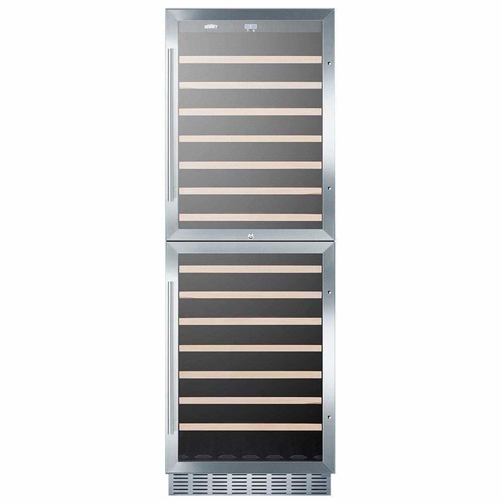 Summit 118 Bottle Dual Zone All Stainless Steel Wine Fridge SWC1875BCSS Wine Coolers Empire