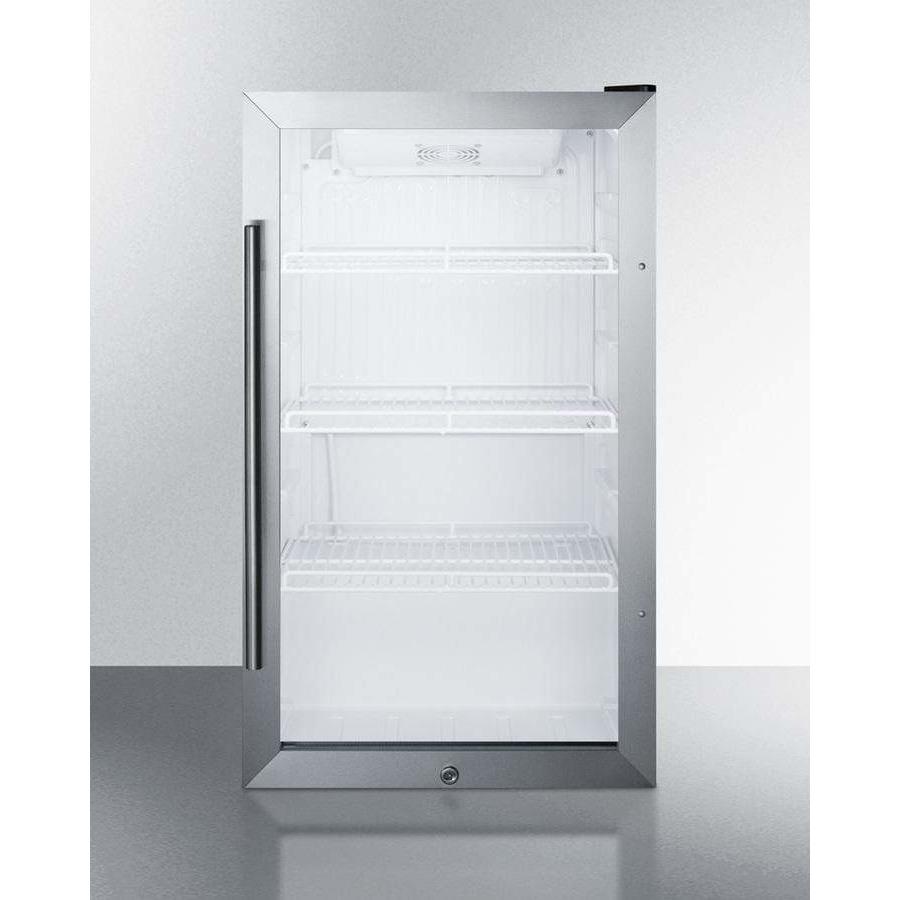 Summit 19" Wide Outdoor - All Stainless Steel Beverage Fridge SCR489OSCSS Wine Coolers Empire