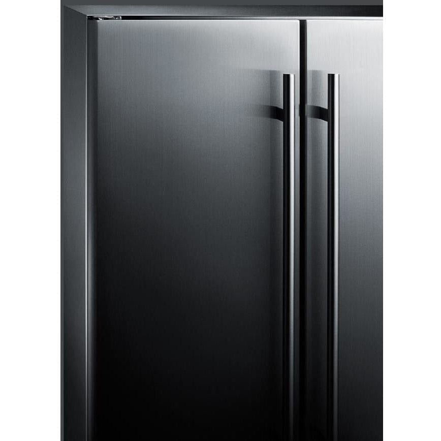 Summit 24" 21-Bottle Stainless Steel Outdoor French Door Dual Zone Compact Wine Fridge CL66FDOS Wine Coolers Empire