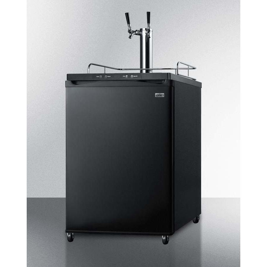 Summit 24" Built In Auto Defrost Dual Tap Black Kegerator SBC635MBITWIN Wine Coolers Empire