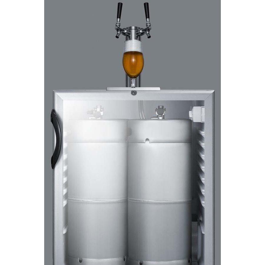 Summit 24" Built-in Automatic Defrost Single Tap Glass Door Commercial ADA Kegerator SBC56GBIADA Wine Coolers Empire