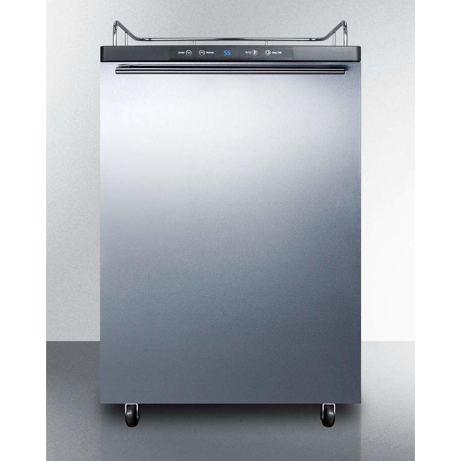 Summit 24" Built-In Commercial Automatic Defrost Kegerator SBC635MBI7NKSSHH Wine Coolers Empire
