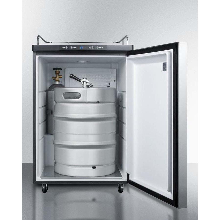 Summit 24" Built-In Commercial Automatic Defrost Kegerator SBC635MBI7NKSSHH Wine Coolers Empire