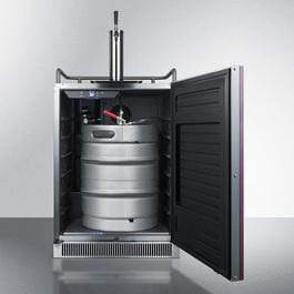 Summit 24" Built-In Single Tap Panel Overlay Door Frost Free Kegerator SBC677BIIF Wine Coolers Empire