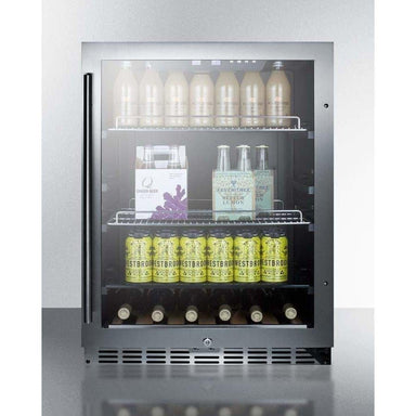  Summit Appliance SPR489OSCSS Commercially Approved Shallow  Depth Indoor/Outdoor Beverage Cooler for Built-in or Freestanding Use with  Stainless Steel Cabinet, Glass Door, Auto Defrost : Appliances