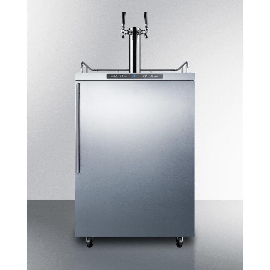SUMMIT 24" Dual Tap All Stainless Steel Outdoor Kegerator SBC635MOSHVTWIN Wine Coolers Empire