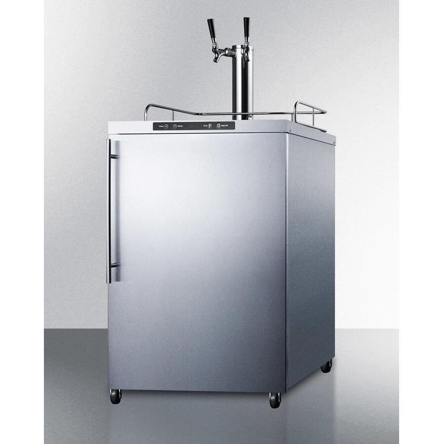 SUMMIT 24" Dual Tap All Stainless Steel Outdoor Kegerator SBC635MOSHVTWIN Wine Coolers Empire