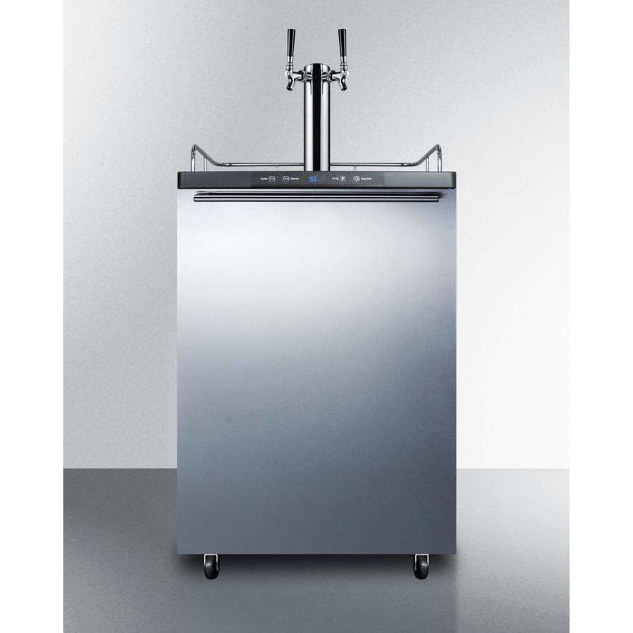 Summit 24"  Dual Tap Stainless Steel Built-In Commercial Kegerator SBC635MBI7SSHHTWIN Wine Coolers Empire