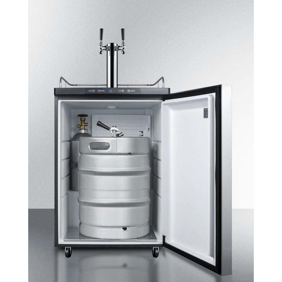 Summit 24"  Dual Tap Stainless Steel Built-In Commercial Kegerator SBC635MBI7SSHHTWIN Wine Coolers Empire