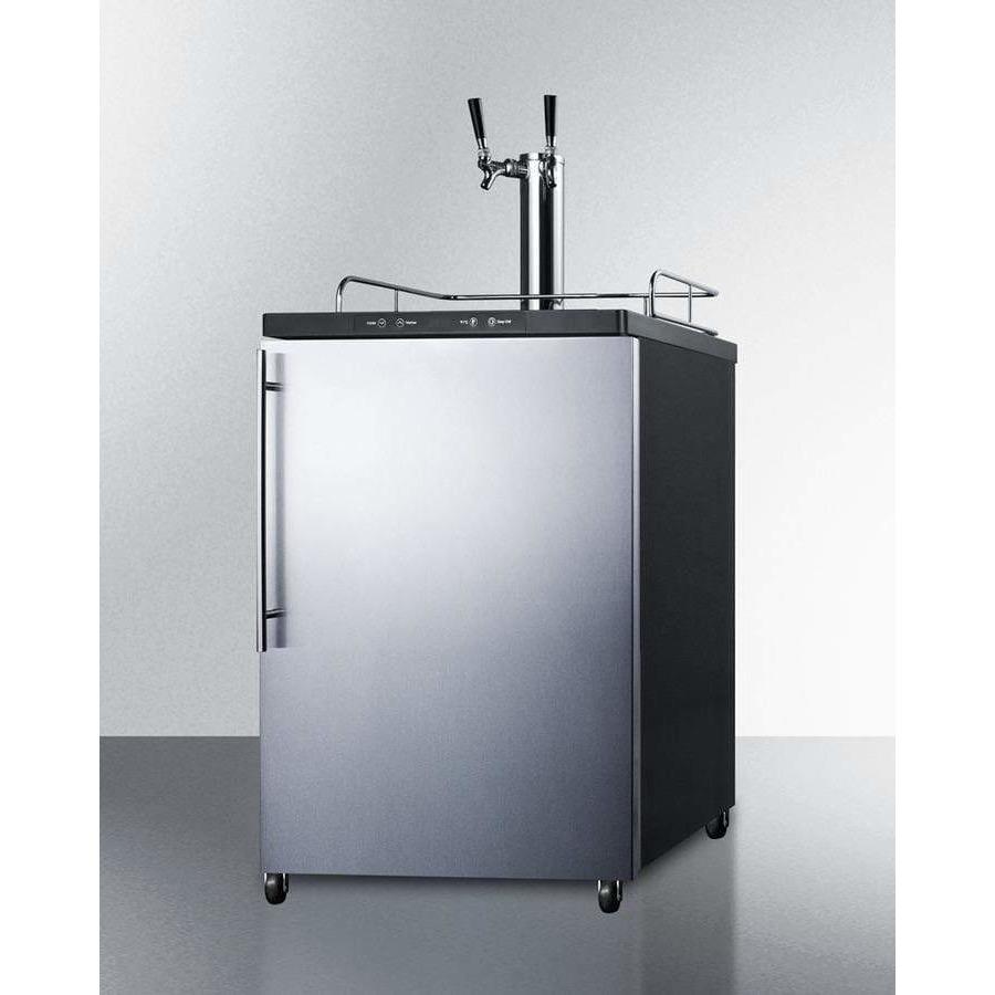 Summit 24" Dual Tap Stainless Steel Built-In Commercial Kegerator SBC635MBI7SSHVTWIN Wine Coolers Empire