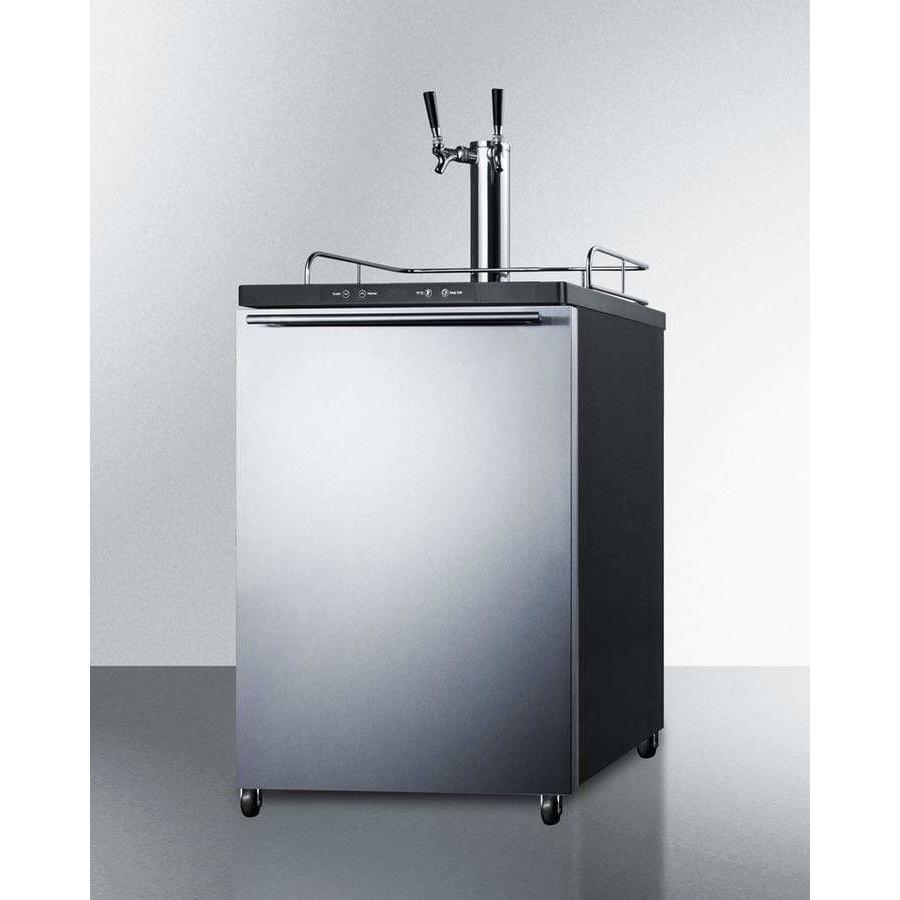 Summit 24" Dual Tap Stainless Steel Built-In Kegerator SBC635MBISSHHTWIN Wine Coolers Empire