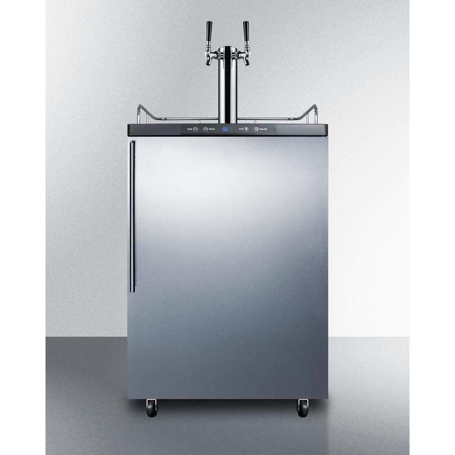 Summit 24" Dual Tap Stainless Steel Built-In Kegerator SBC635MBISSHVTWIN Wine Coolers Empire