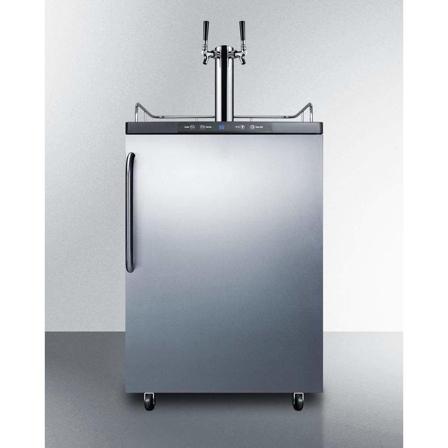 Summit 24" Dual Tap Stainless Steel Built-In Kegerator SBC635MBISSTBTWIN Wine Coolers Empire
