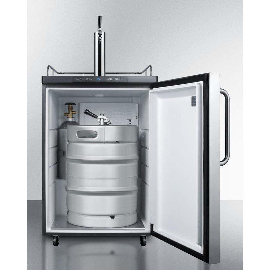 Summit 24" Single Tap Stainless Steel Built-In Commercial Kegerator SBC635MBI7SSTB Wine Coolers Empire