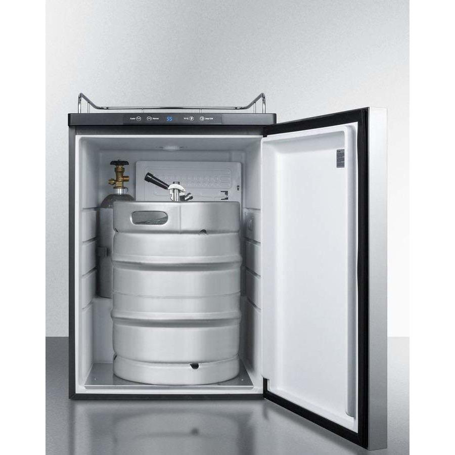 Summit 24" Single Tap Stainless Steel Built-In Kegerator SBC635MBINKSSHH Wine Coolers Empire