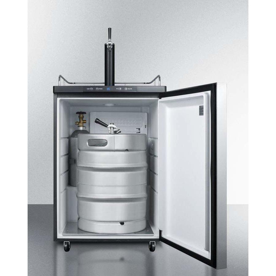 Summit 24" Single Tap Stainless Steel Built-In Kegerator  SBC635MBISSHH Wine Coolers Empire