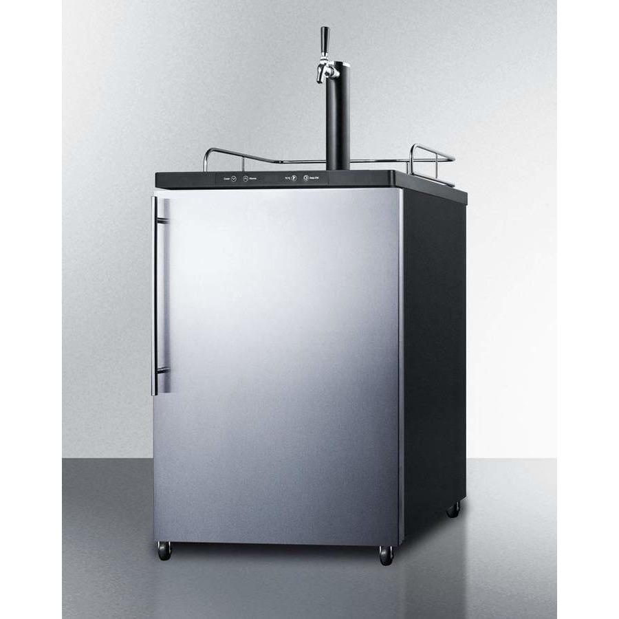 Summit 24" Single Tap Stainless Steel Built-In Kegerator SBC635MBISSHV Wine Coolers Empire