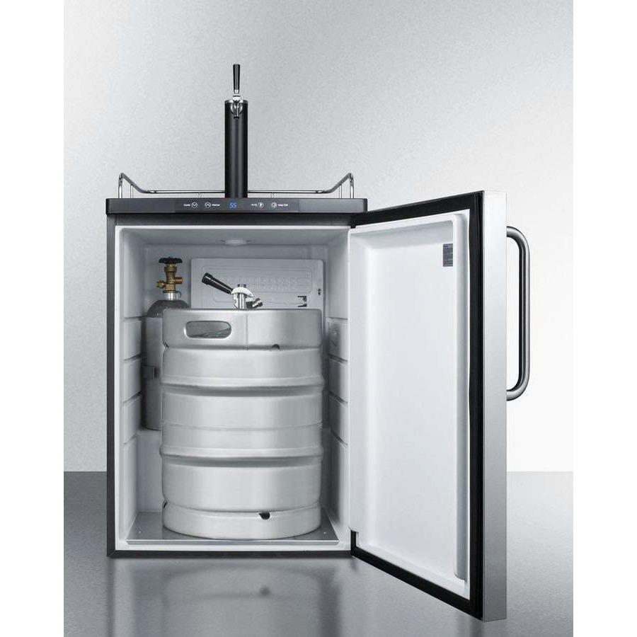 Summit 24" Single Tap Stainless Steel Built-In Kegerator SBC635MBISSTB Wine Coolers Empire