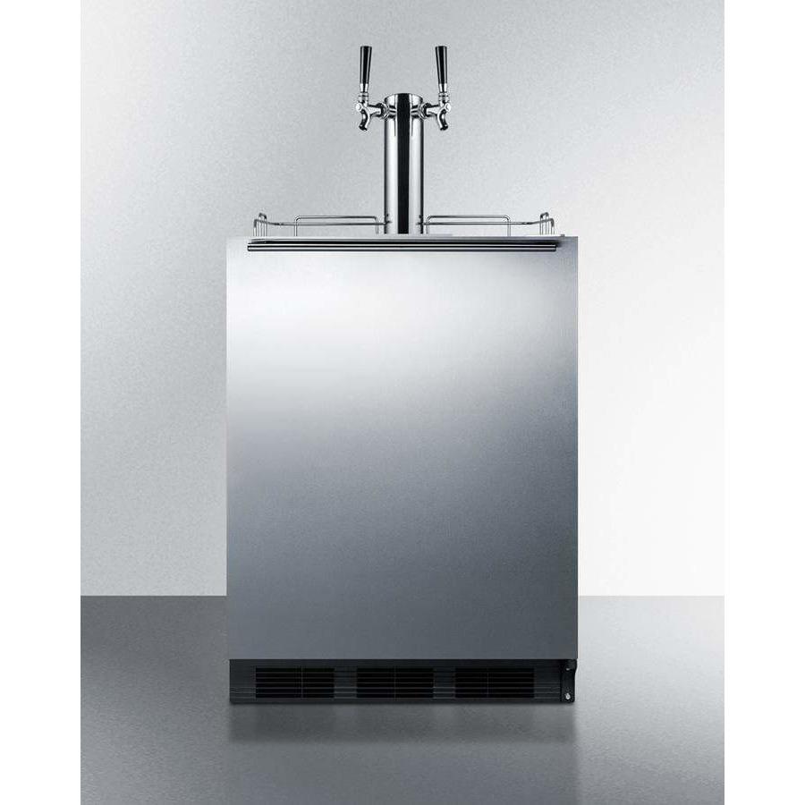 Summit 24" Single Tap Stainless Steel Commercial ADA Kegerator SBC58BBIADA Wine Coolers Empire
