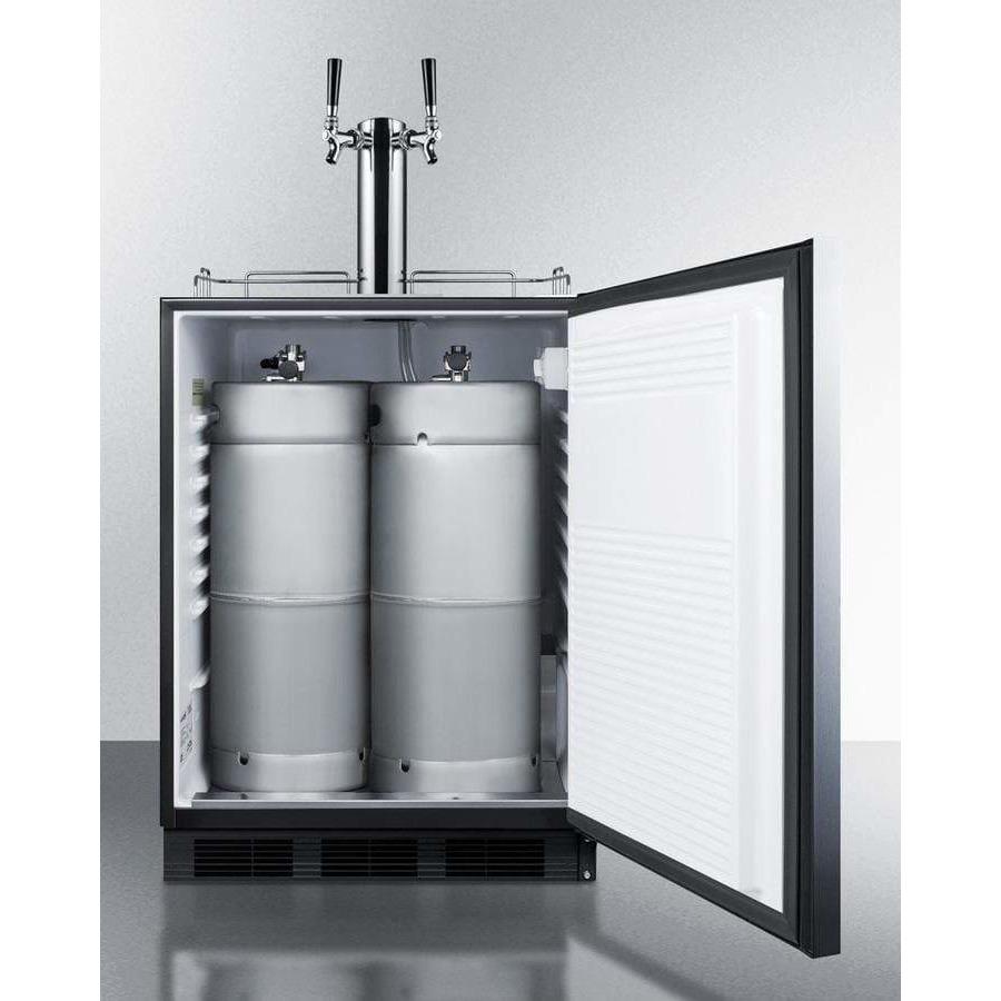 Summit 24" Single Tap Stainless Steel Commercial ADA Kegerator SBC58BBIADA Wine Coolers Empire