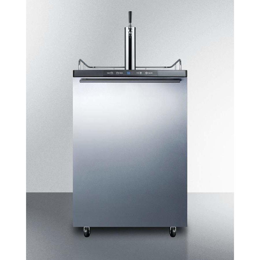 Summit  24" Single Tap Stainless Steel Commercial Kegerator SBC635M7SSHH Wine Coolers Empire