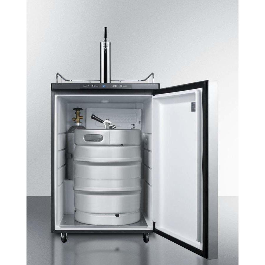 Summit  24" Single Tap Stainless Steel Commercial Kegerator SBC635M7SSHH Wine Coolers Empire