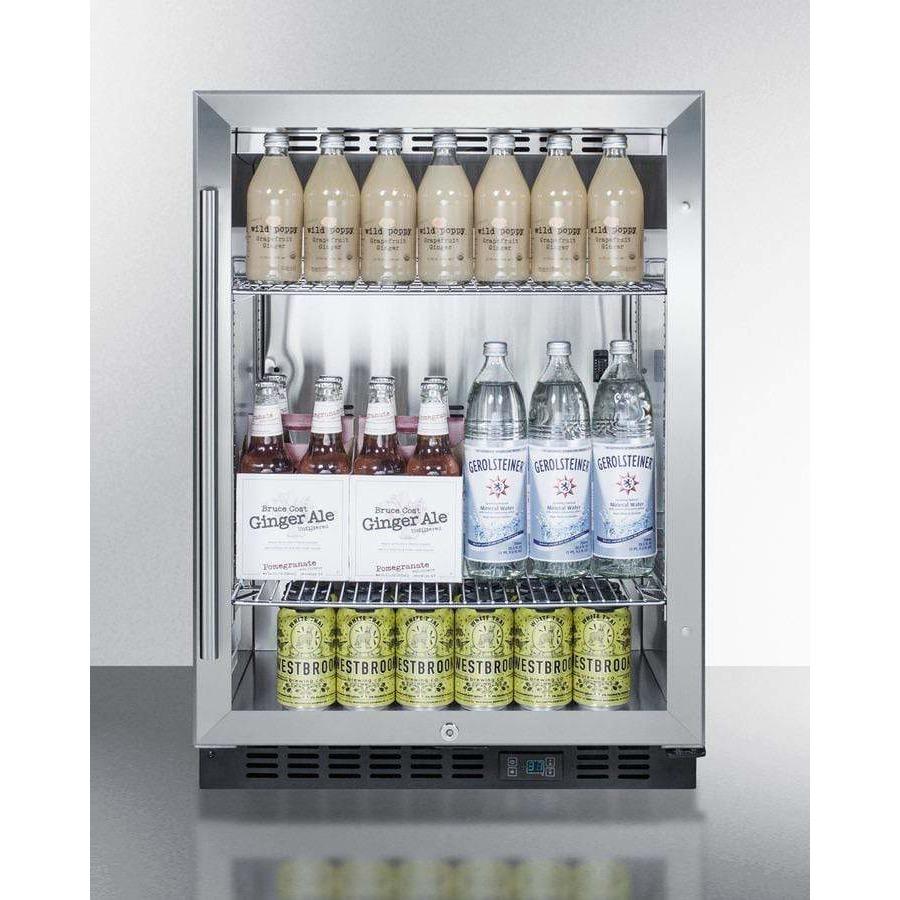 Summit 24" Wide Built-In Beverage Fridge SCR610BLCSS Wine Coolers Empire