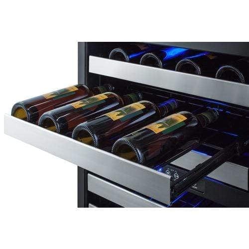 Summit 24" Wide Combination Dual-Zone Wine Cellar and 2-Drawer All-Refrigerator SWCDAR24 Wine Coolers Empire
