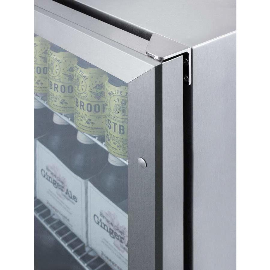 Summit 24" Wide Commercial Outdoor Beverage Fridge SCR611GLOS Wine Coolers Empire