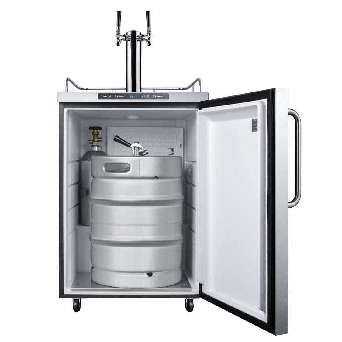 Summit 24" Wide Dual Tap All Stainless Steel Outdoor Kegerator SBC635MOSTWIN Wine Coolers Empire