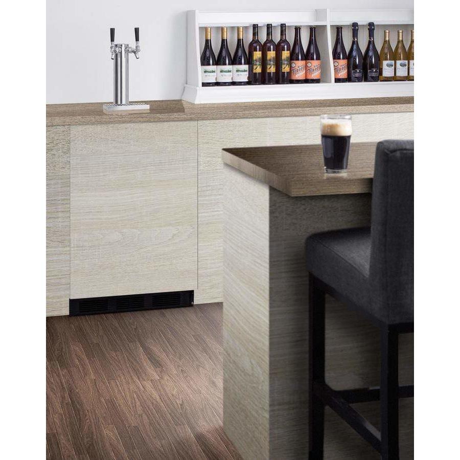 Summit  24" Wide Dual Tap Panel Overlay Commercial Built-In ADA Kegerator SBC58BBIIFADA Wine Coolers Empire