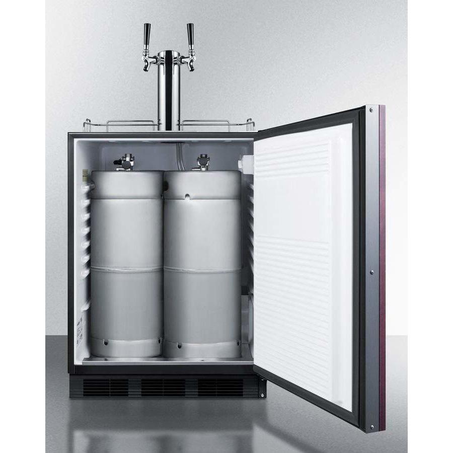 Summit  24" Wide Dual Tap Panel Overlay Commercial Built-In ADA Kegerator SBC58BBIIFADA Wine Coolers Empire