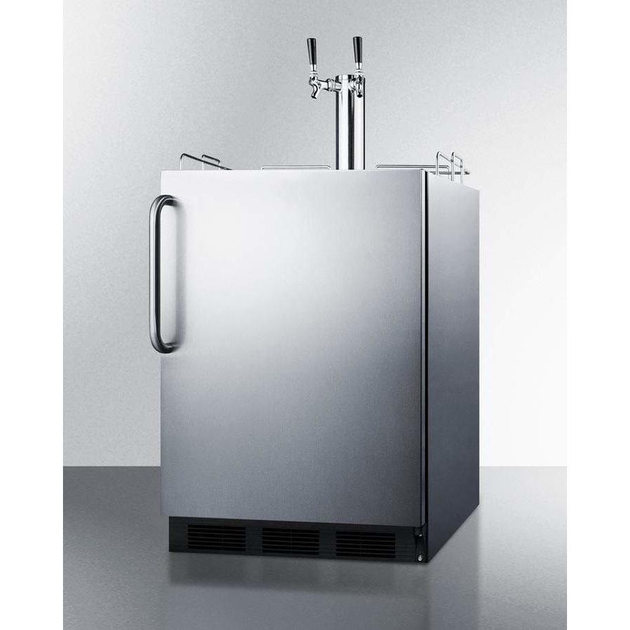 Summit 24" Wide Single Tap All Stainless Steel Commercial ADA Kegerator SBC58BBICSSADA Wine Coolers Empire