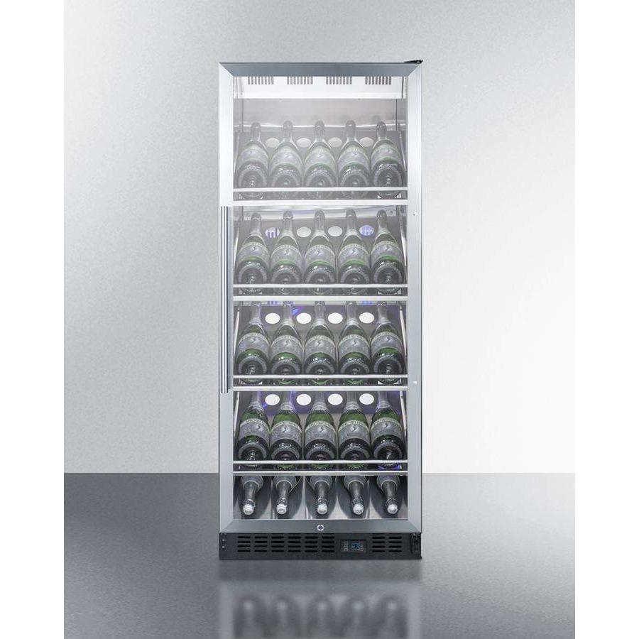 Summit 25 Bottle 24" Wide Single Zone Commercial Wine Fridge SCR1156CHCSS Wine Coolers Empire