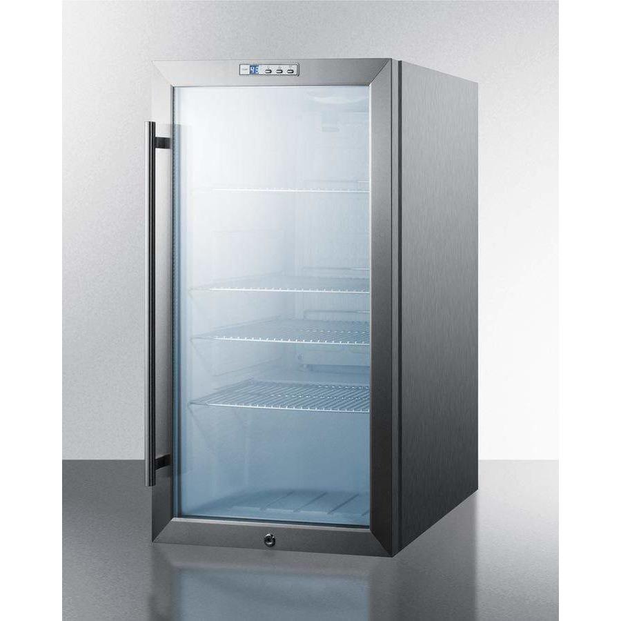 Summit 3.35 Cu. Ft. Capacity Commercial Beverage Fridge- Stainless Steel Exterior SCR486LCSS Wine Coolers Empire