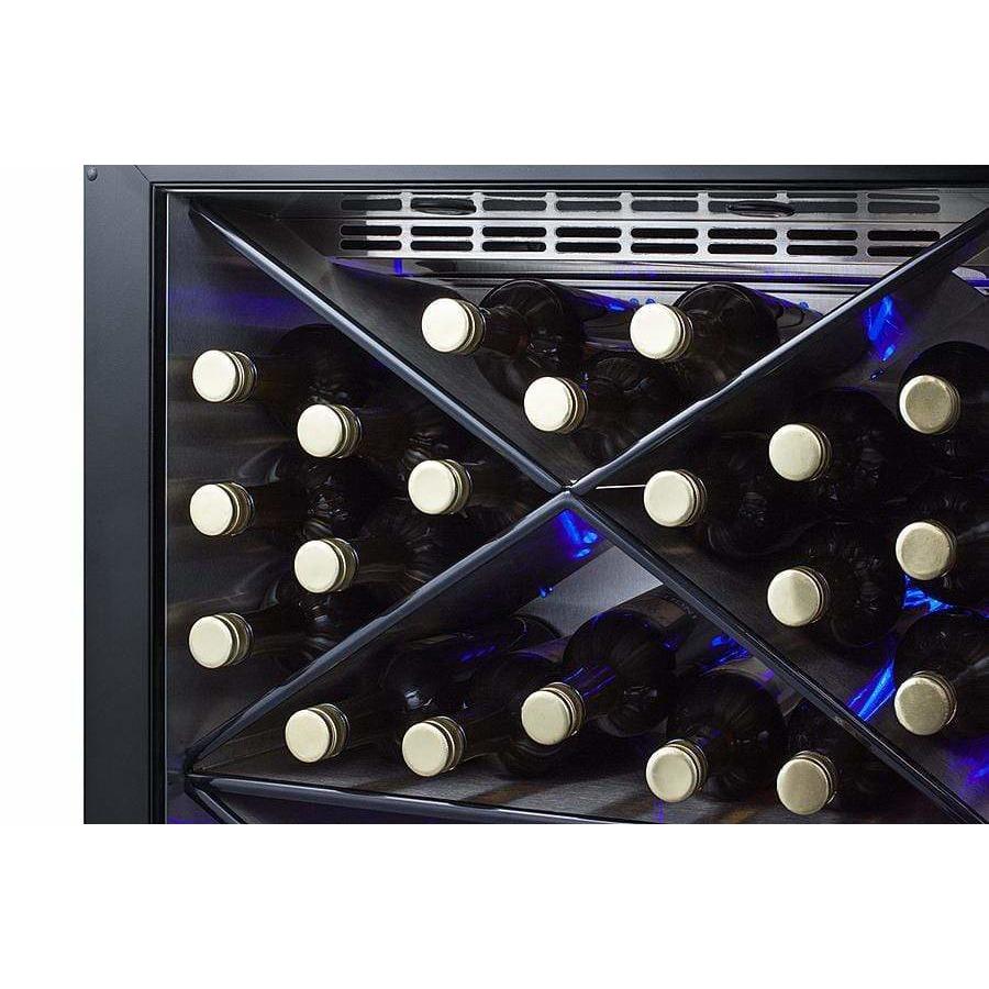 Summit 40-Bottle Commercial 24" 5.0 CU.FT.  Stainless Steel Outdoor Undercounter Wine Fridge SCR611GLOSX Wine Coolers Empire